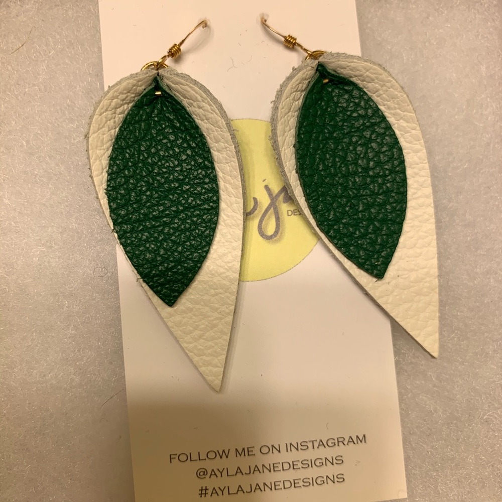 Ayla Jane layered leaf drop earrings